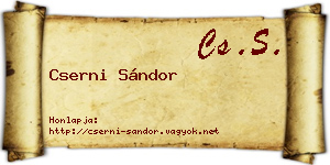 Cserni Sándor névjegykártya