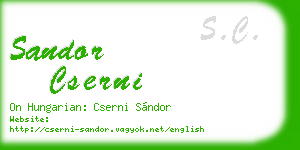 sandor cserni business card